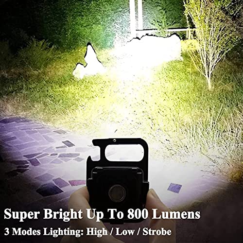 Image of COB Keychain Led Flashlight, Rechargeable Flashlights, Mini Flashlight, Emergency Light Rechargeable, Keychain Torch, Rechargeable Light, Small COB Light with 3 Lighting Modes, Magnetic Base