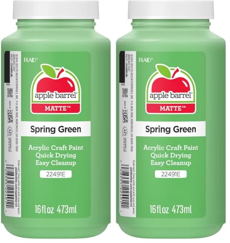 Image of Apple Barrel 22491E ACRYLIC PAINT, 16 oz, Spring Green (Pack of 2)