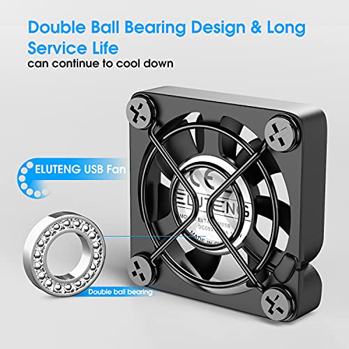 Eluteng AUB08ZY7X4CR Dual 40Mm Usb Fan With 3 Speeds Adjustable 5V Pc Fan Max 5500Rpm 40Mm * 40Mm * 25Mm Mini Case Fan Quiet Computer Fan Compatible thumb #7