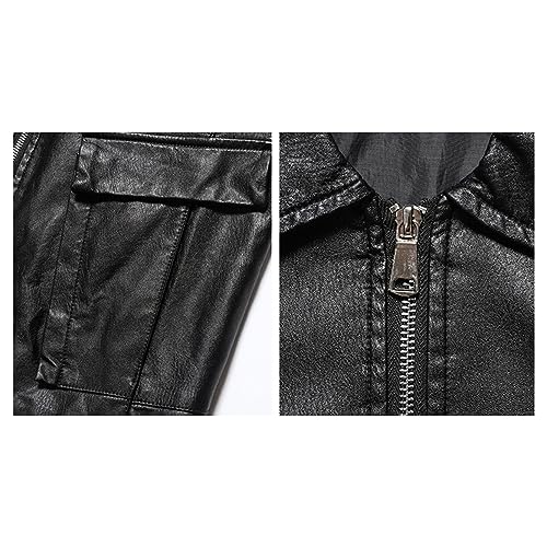 Chaqueta de cuero sintético para hombre talla XL miniatura 4
