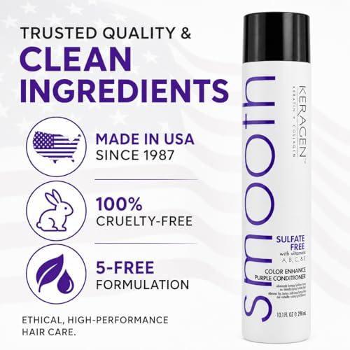 KERAGEN Purple Toning Conditioner Brass Neutralizer for Blonde, Silver & Platinum Hair | 3 - image 7