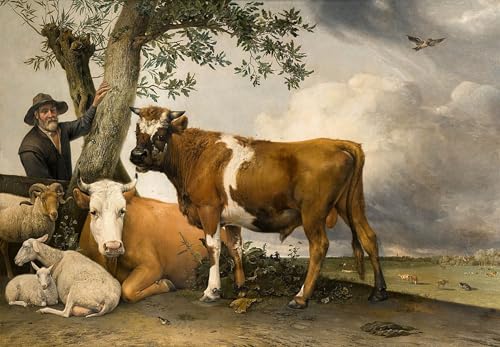 Tableau Paulus Potter l'Animal poster vintage d'art mural 60x90cm pour décoration de chambre