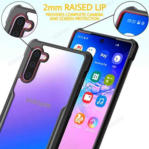 Image of RIGGEAR Fortify XUNDD Transparent Hybrid Hard PC Back TPU Bumper Impact Resistant MIL-STD 810G Drop Tested Case /Cover for Samsung Galaxy Note 10+ / Note 10 Plus - Black