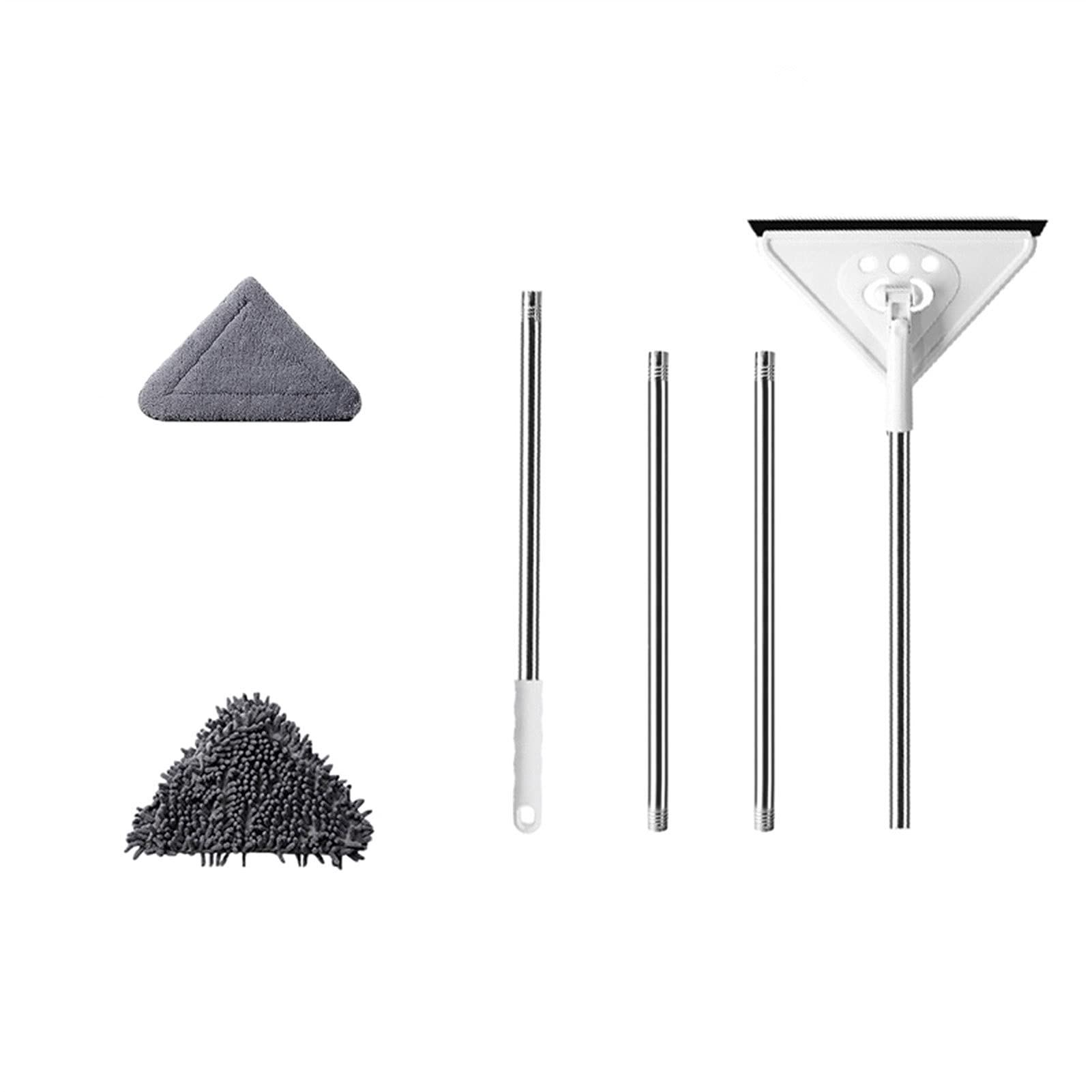 Raclettes de Douche Raclette de Douche 2 en 1 Nettoyant pour vitres avec Longue Perche d'extension Vadrouilles Plates Multifonctions pour Laver Les vitres Essuie-Glace Fournitures ménagères