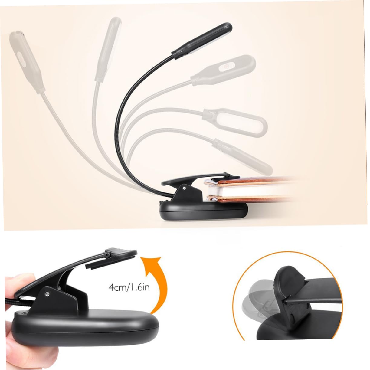 QUMIIRITY LED Rechargeable Book Light Eye Care Reading Light with Modes Brightness Levels Portable Desk Light for Nighttime Reading in Bed Battery Included