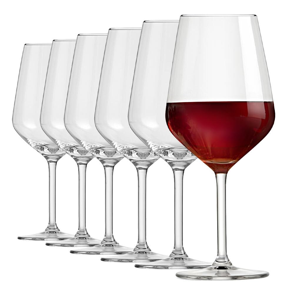 Murago - 24er Set Rotweingläser Elegance ca. 530 ml - Rotweinglas Weinglas Weingläser groß bauchig hochwertig für Wein 24 Stück spülmaschinenfeste Gläser für Rotwein Geschenk Wein Set