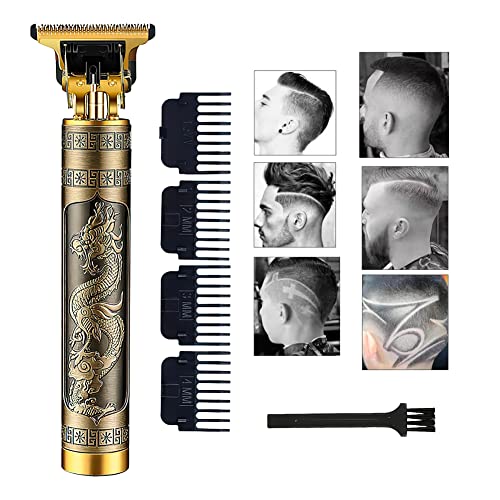 Cortapelos para Hombres - Cortapelo Profesional de Hombre - Cortadora de Pelo - Máquina para cortar el pelo dragón dorado - Máquina para cortar cabello, barba y afeitar el cuerpo, carga USB