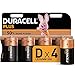 Duracell D Batterie, confezione da 4