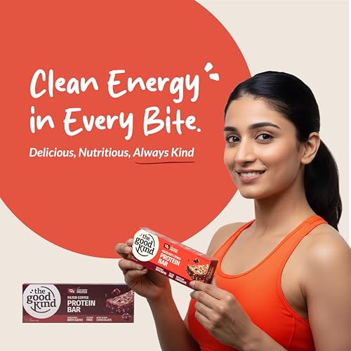 Image of The Good Kind Filter Coffee Protein Bar (3 Pack) & Hazelnut Citrus Protein (2 pack) - 60gm(each), Plant Based Protein with Brown Rice, Almond Butter, Seeds, Oats, Perfect for Snacking, Palm Oil free & Vegan (Pack of 5)