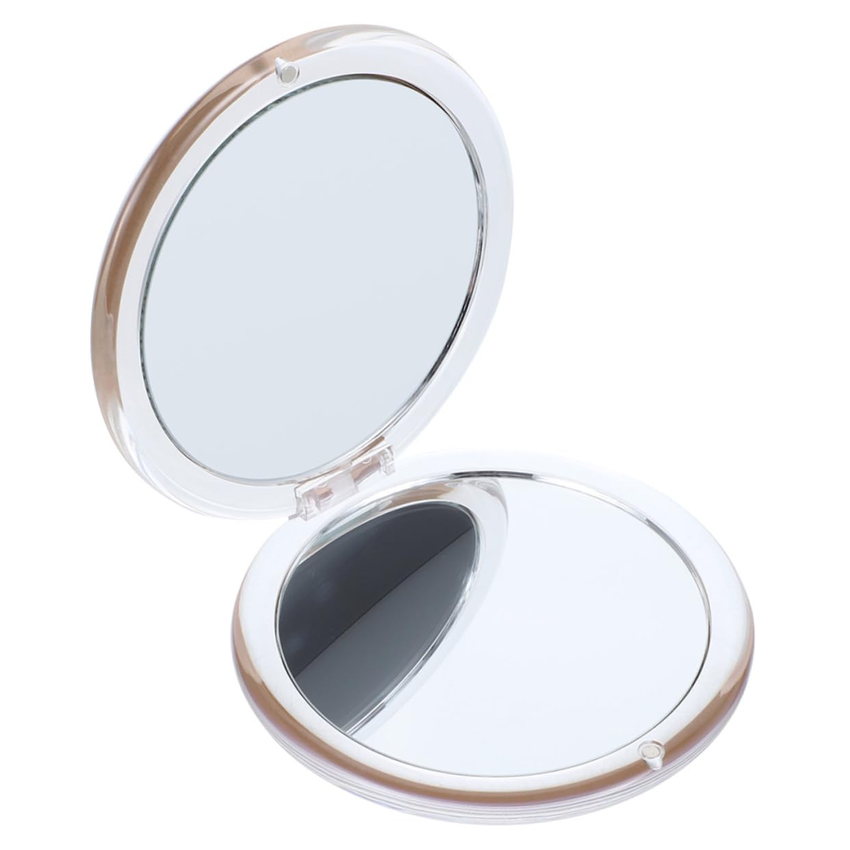 SHERCHPRY 3 Stück Faltbarer Kosmetikspiegel Tragbarer Doppelter Handspiegel Mini Runder Vergrößerungsspiegel für Unterwegs für Make Up und Pflege im Taschenformat