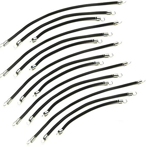 MOHERO 1/10 RC Bungee Cords, Elastic String Luggage Rack for 1:10 RC Rock Crawler Truck Roof Rack (Black, 10cm/15cm/20cm)