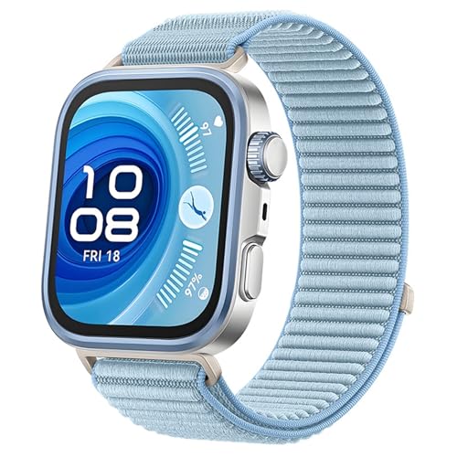 NewJourney Nylon Armband kompatibel mit Huawei Watch Fit 4 Pro/Fit 4/Fit 3 geflochtenes elastisches Solo Loop Sportarmband für Damen und Herren
