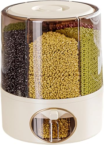 Image of Gvnd Rice & Dry Food Round Dispenser, Kitchen Organizer, Cereal Grain Container for Home, Cereal Transparent Bucket, Storage Box, Beans Clear Cans, Gift for Women (Style-4)