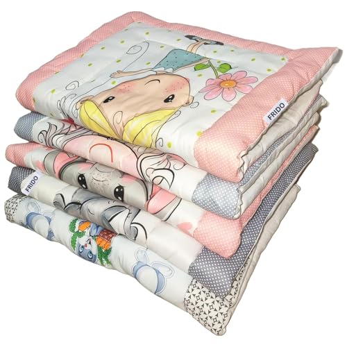 Image of FRIDO New Born Baby Godadi Pack of 5 Combo Set Soft Cotton godi| Godari | Baby Bed | Crib Sheet | Cartoon Mat Baby Godadi | Bedding Set |Multicolor(Set of 5) (Grey)