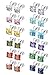 LOYALLOOK 12 Pairs Stainless Steel Square CZ Ear Piercing Birthstone Stud Earrings for Women 3MM