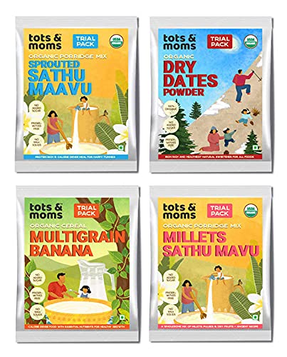 TOTS AND MOMS Multigrain Trial Pack with Dates Powder | Wholesome and Nutritionally rich | 4 Packs (B09GM7H86N) Amazon Price History, Amazon Price Tracker