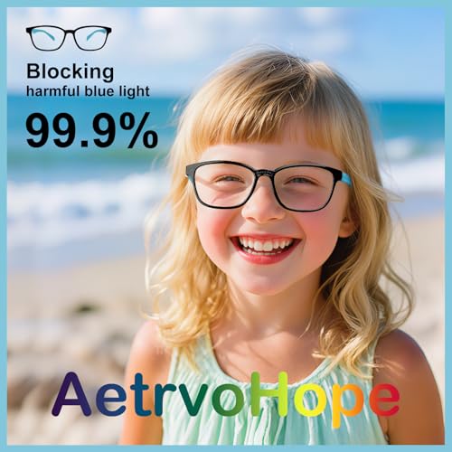 Image of Ultra-Light Blue Light Blocking Glasses with Case for Kids and Teens,Anti Eyestrain &UV400