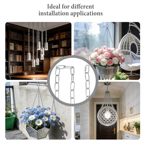 Image of Chandelier Chain 6 /10 /15 Feet SANGLE SOPFFY Light Fixture Chain for Chandelier or Swag Light Fixtures (Silver, 15FT)