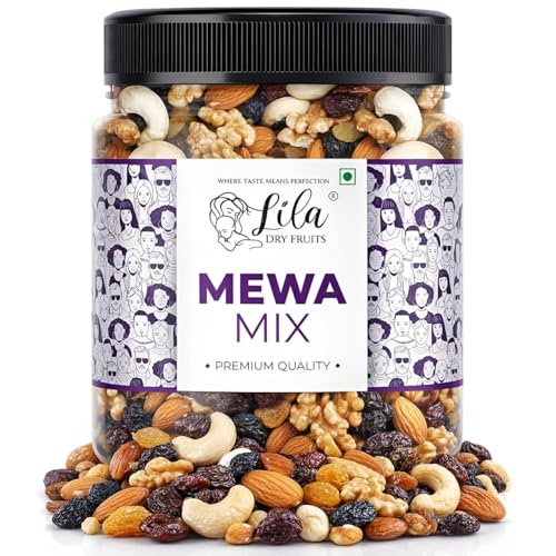 Image of LILA DRY FRUITS MEWA MIX Mixed Dry Fruits Pack - 100 g | Healthier Snacks with Almonds, Cashews, Walnuts, Golden Raisins, Black Raisins & Cranberries | Nuts Dried Fruits Mix Perfect For Gifting