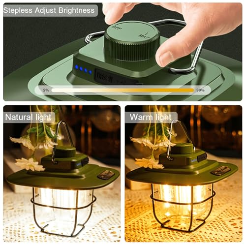 Lampe de camping LED rechargeable variable et lanterne étanche pour panne