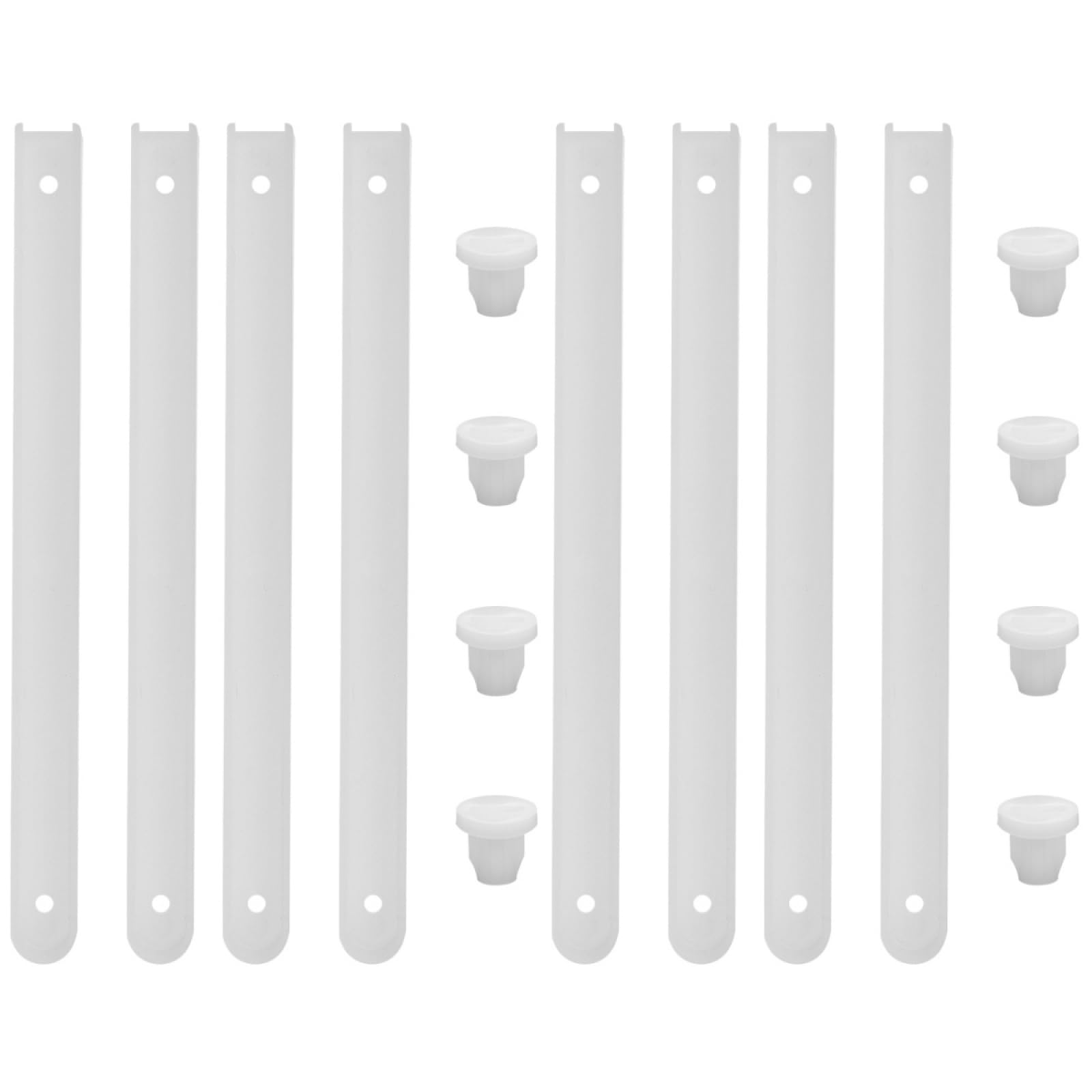 Veemoon 8 Pcs Drawer Slide Replacement White Drawer Runners Plastic Cabinet Rails Push to Open Drawer Runner Small Drawer Glides Furniture Hardware Accessories
