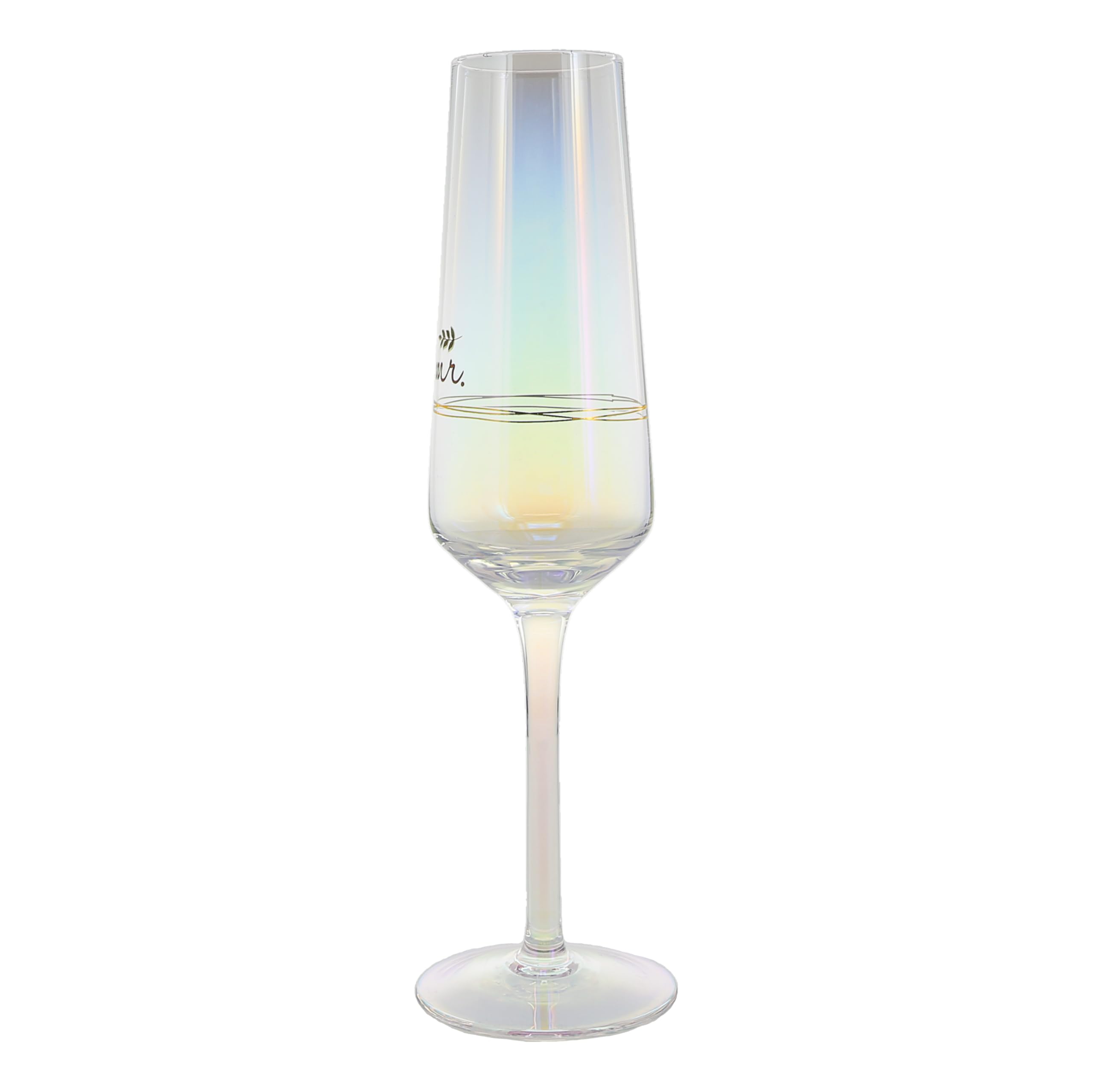Pavilion Gift Company - Mr. - Flûte à champagne en verre irisé de 237 ml, verre de mariage et flûte à grille-pain, cadeau de mariage pour couple, 1 pièce (lot de 1), 7,6 x 7,6 x 25,4 cm