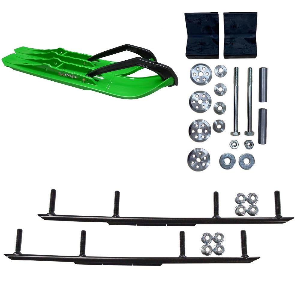 C&A Pro Green XCS Snowmobile Skis w/ 4