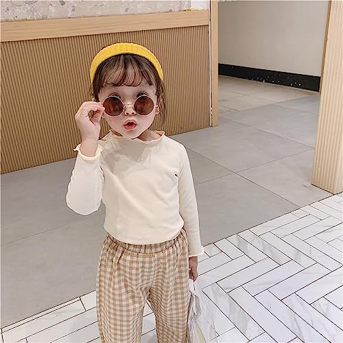 Toddler Girls' Basic Long Sleeve Mock Turtleneck Cotton T-Shirt Baby Girls Lettuce Edge Trim Undershirts Girls Fashion4