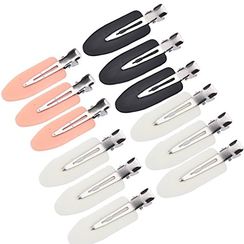 Haishell 12 Pcs No Bend Hair Clips No Mark No Crease Hair Pin Hairstyling Tool and Makeup Application(Color Random)