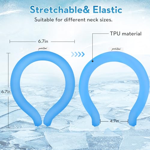 Image of 2 Pack Neck CoolingTube, Reusable Ice Coolers Wearable BodyCooling Products, Neck Coolers for HotWeather(Blue*2)