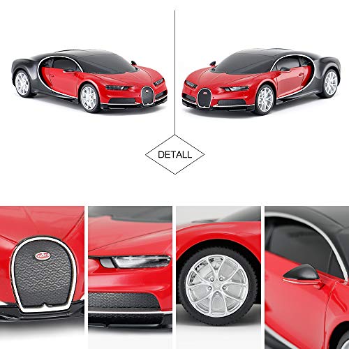 Rastar Bugatti Toy Car, 1/24 Scale Bugatti Chiron Rc Model Car, Red #TOP4