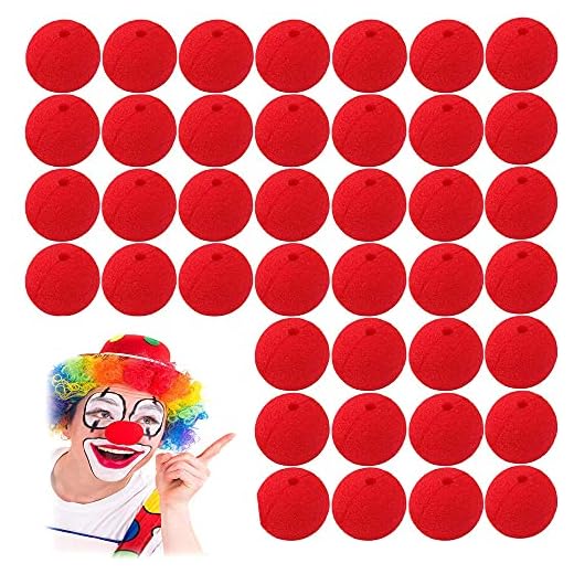 QIUMING 40 Stück rote Schaumstoffnasen Clownnasen für Erwachsene Nase Cosplay für Halloween Weihnachten Comic Geburtstagsfeier oder Mottoparty (3#)