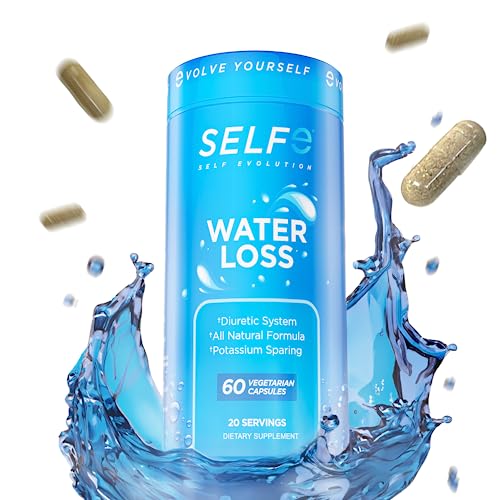 selfevolve Water Loss Pills - Natural Diuretic Pills for Water Retention - Water Pill for Fast Acting Bloating Relief - Easy to Take Water Retention Pills for Women and Men - 60 Veggie Capsules