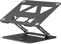 Vista 1 de Soporte ajustable para laptop para escritorio, soporte portátil y elevador, soporte plegable de aluminio para computadora portátil para MacBook Air