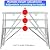 YOtat Folding Scaffolding Equipment, Portable Multipurpose Work Platform Scaffold Tower Ladder Stool Work Bench, Galvanized Steel Adjustable Height Scaffolding Equipment Tool,160Cm