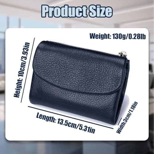 Precious Wallet for Women, 5.3In Unisex Pebble Leather Wallet with Coin Holder & Cash Slots, Small Bifold Purse Women with Rfid Anti-Theft Protection Waterproof (A1)4