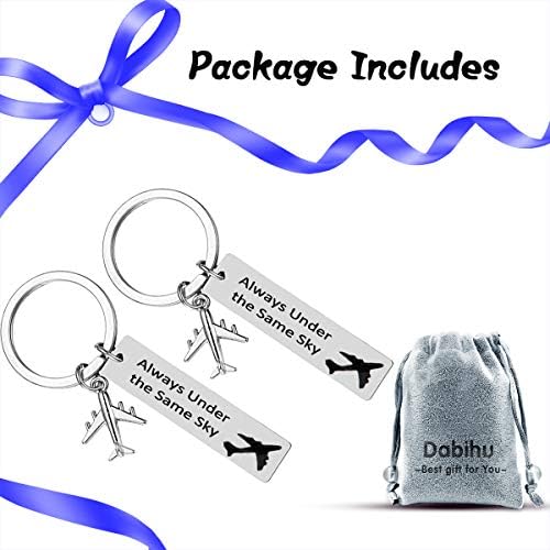 Long Distance Relationship Gifts,Couple Keychains Keyring Gifts Air Force Gift Airplane Keyring Pilot Keychain Best Friends Gift Valentines Gift for Boyfriend Girlfriend Husband Going Away Gift