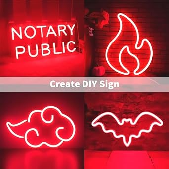iNextStation Neon Red Led Strip Lights with 12V 3A Adapter