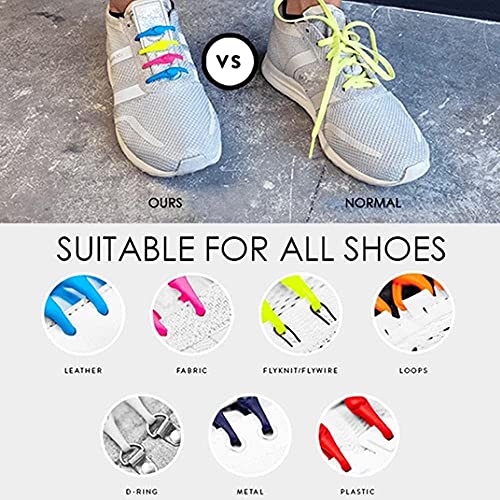24 Pcs Lazy Tying-Free Elastic Shoelaces, Laces Special No Tie Rubber, For Kids And Adults, Elastic Shoelaces For Sneakers (Color) #TOP2