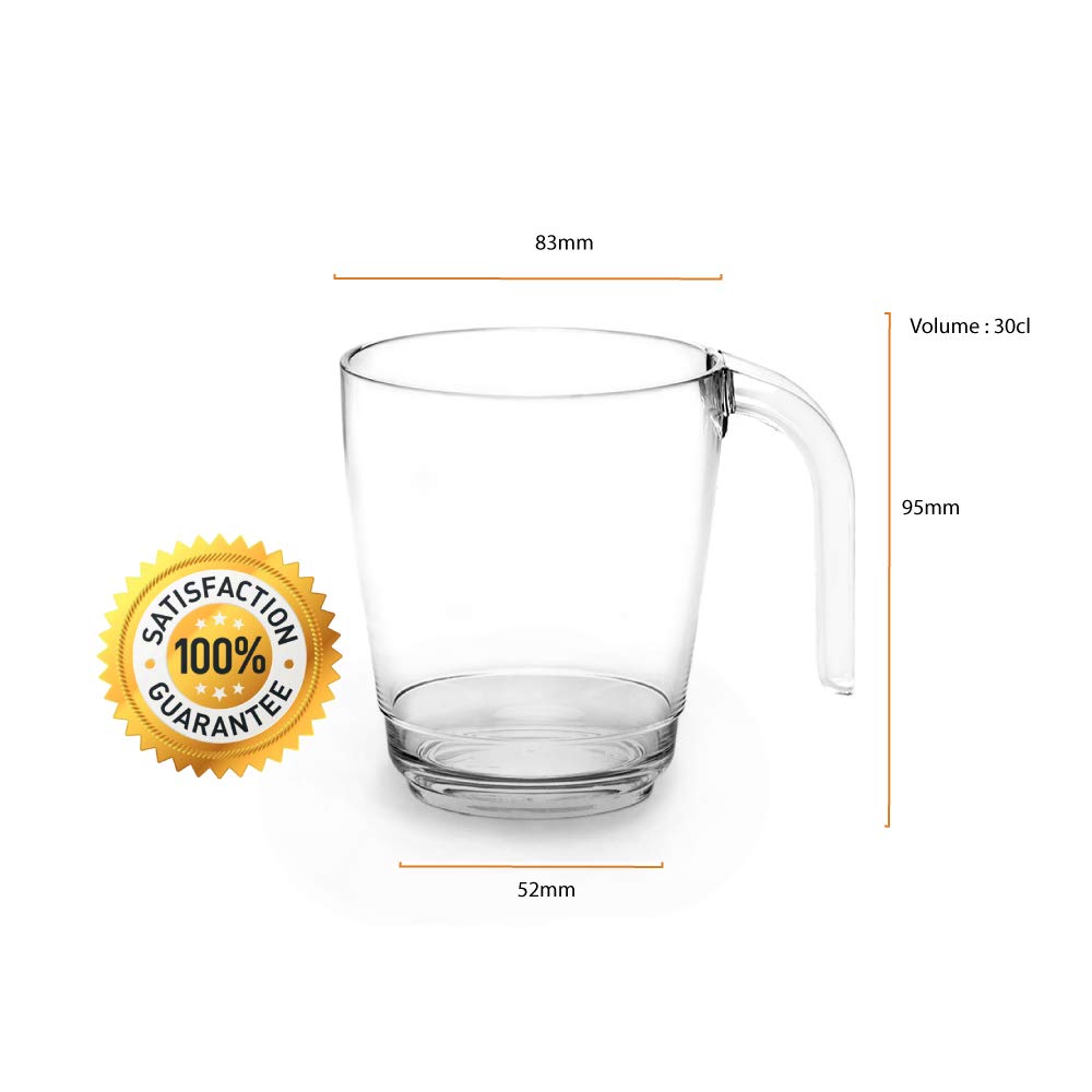 RB Tassen Becher Premium-Kunststoff Unzerbrechlich Wiederverwendbar 30cl, 6 Stück