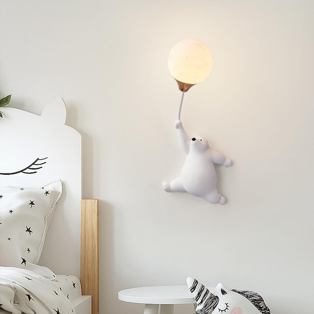 Lampada da parete a forma di orso cartone animato lampada da parete a palloncino lampada da parete per camera dei bambini apparecchio di illuminazione per montaggio a parete fata G9 applique c