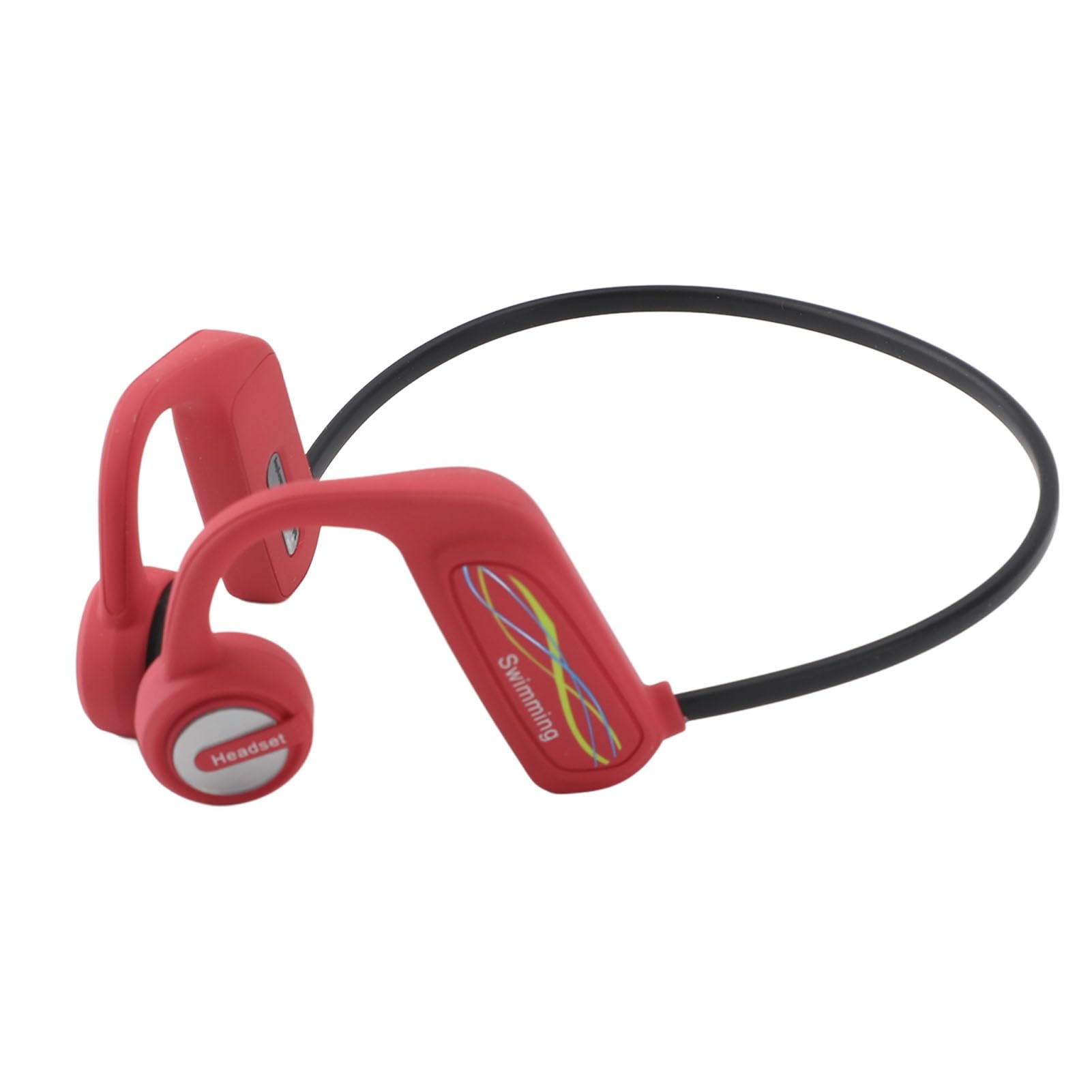 Profesjonalne podwodne słuchawki wodoodporne Non in Ear Wireless IP68 Bluetooth 5.0 Słuchawki przewodnictwo kostne z pamięcią 16G do pływania na rowerze Otwarte ucho (Czerwony)