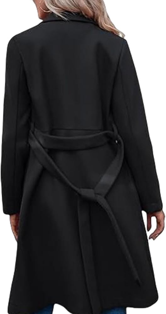 Amazon.com: Women's Trench Coat Long Double-Breasted Winter Jacket