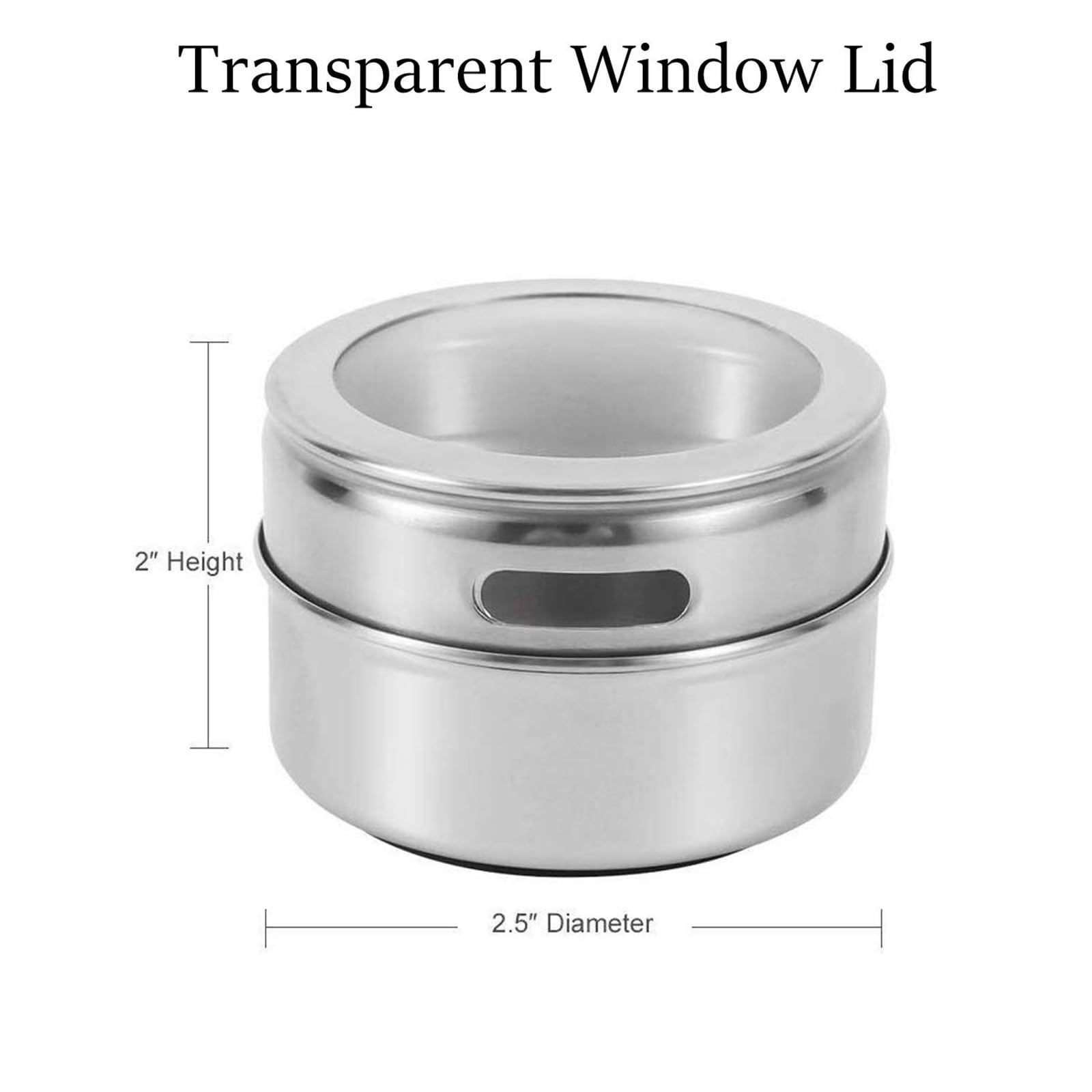 Contenitore per spezie in acciaio inossidabile Spezie magnetiche con barattoli in acciaio inossidabile montati a parete coperchio e piccoli fori for cospargere senza ruggine, facili da pulire(6pcs)