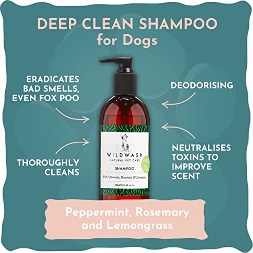 WildWash Deep Clean Shampoo for Dogs 300ml and Nourishing Conditioner 300ml - Peppermint and Rosemary for odours - Natural, Sulphate and Paraben-Free for Sensitive Skin - Image 4