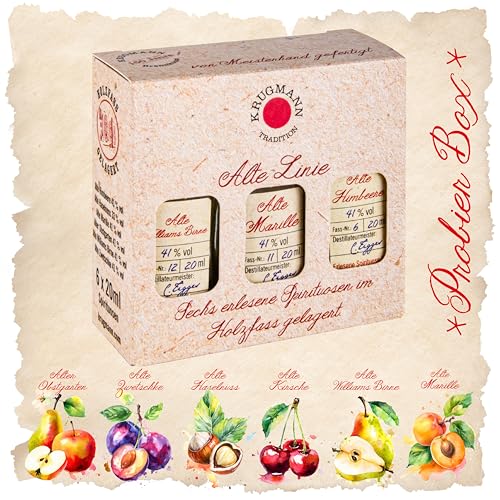 Alte Kirsche Obstbrand - 20 x 20 mL Exquisiter und milder Schnaps, im Holzfass gelagert, 41% - Entdecken Sie den Premium-Genuss der ALTE Linie aus Deutschland!