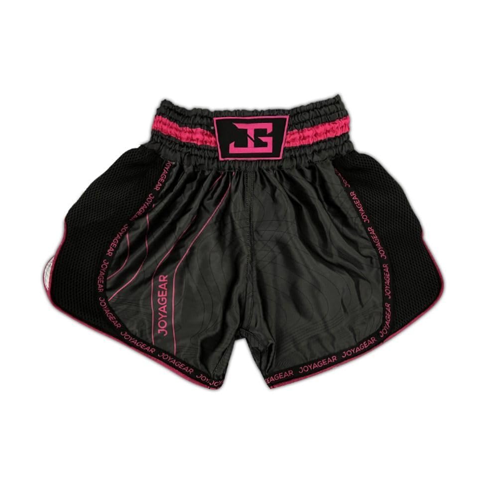 JOYA GEAR JOYA Muay Thai Shorts - Schwarz Pink - Größe XL - MMA Hose - Boxing Shorts - Muay Thai Hose - Kickbox Hose - Thai Boxing Shorts - Boxen Hose - Thai-Bund - aus hochwertigem Polyester