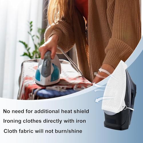 Image of Steam Iron Teflon Shoe Cover, Plate Protector for Standard Size Irons, Quick Install Ironing Accessory, Safe on Cloth