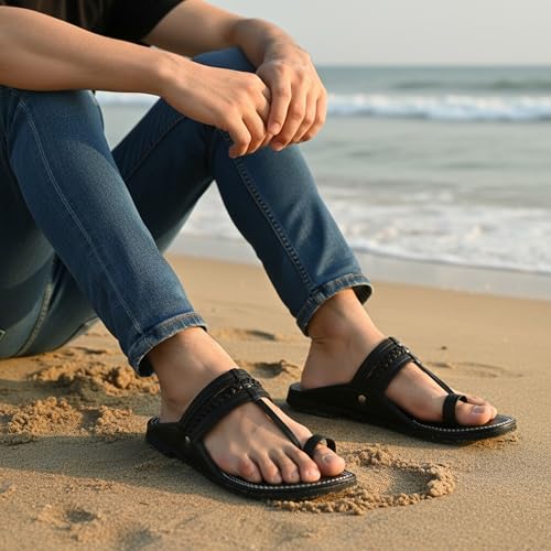 Image of DFR Ethnic Sandals For Boys Men, Comfortable Men's Rajasthani Slipper Chappals