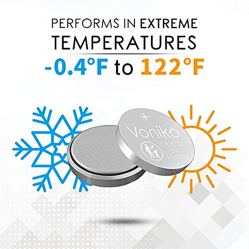 Voniko 3 Volt CR2032 Battery 6 Pack Lithium Batteries 2032 Button